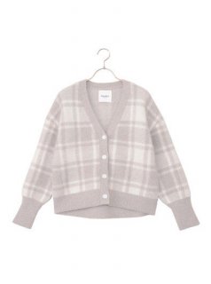 Fox Cashmere JQ Cardigan(check lightgray)