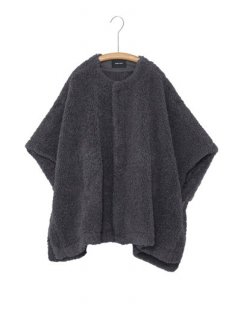 Eco Fur Poncho(charcoal gray)