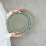 mushimegane books. /rim plate LL (moon surface) 28cm
