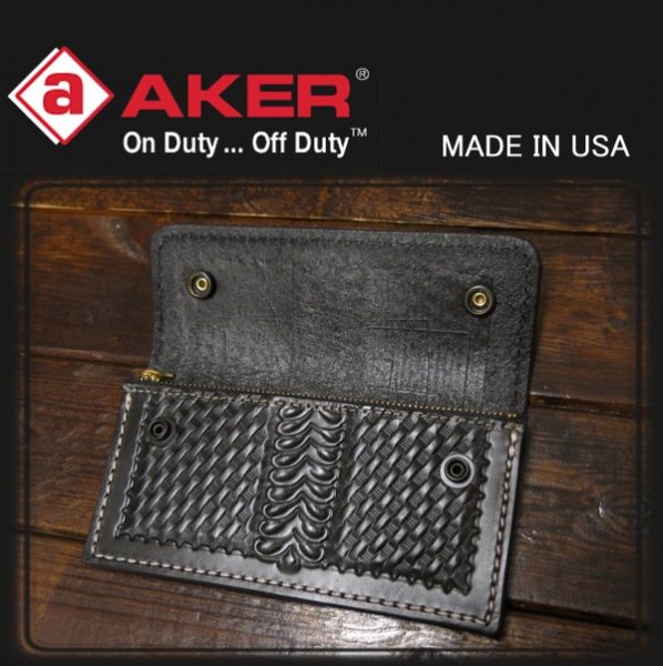 AKER（エイカー）「BASKET WEEVE HALF FLAP」トラッカーウォレット 