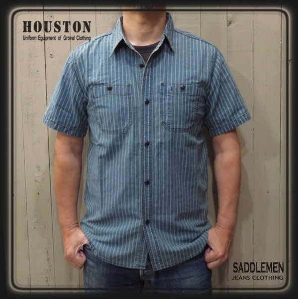 HOUSTONヒューストン ウォバッシュワークシャツ インディゴブルー14.5M