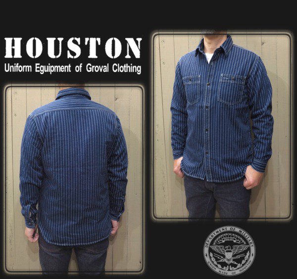 HOUSTONヒューストン ウォバッシュワークシャツ インディゴブルー14.5M
