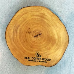 リアルコーヒーウッドコースター「整形切り株」（Real coffee wood coaster）