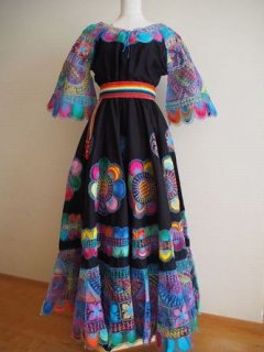 ニャンドゥティ・黒×ブルーマルチカラー・パラグアイ民族衣装