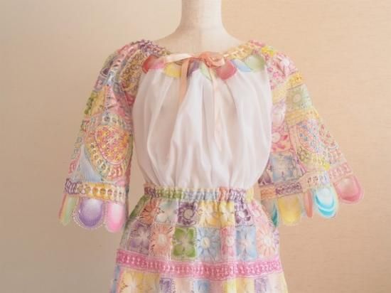 ニャンドゥティ・ドレス・パステル×白A - 中南米の衣装と雑貨のお店