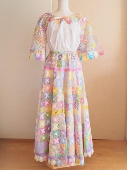 ニャンドゥティ・ドレス・パステル×白A - 中南米の衣装と雑貨のお店