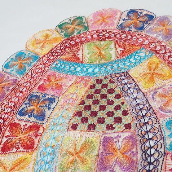 パラグアイの刺繍 ニャンドゥティ ドイリー