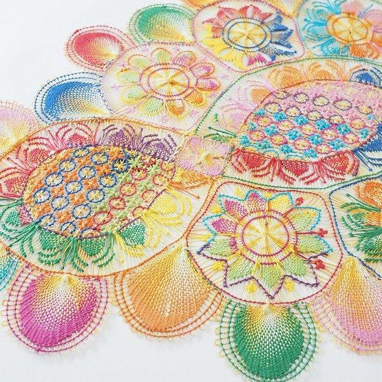 希少　Ñanduti ニャンドゥティ伝統織　大判ドイリー　パラグアイ刺繍 希少 Ñanduti ニャンドゥティ伝統織 大判ドイリー パラグアイ