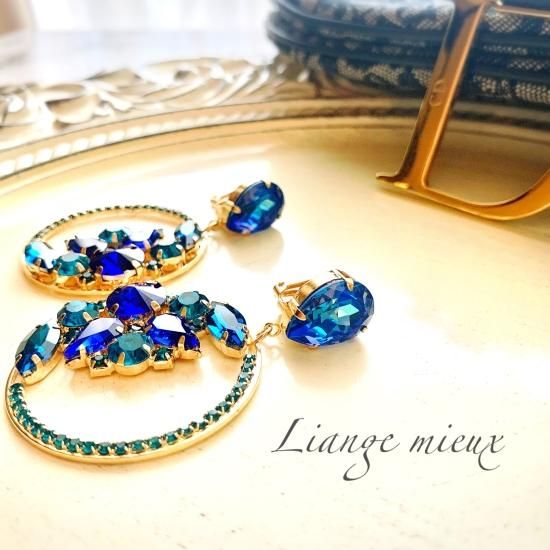 スワロフスキー　ビジューフープピアス　サークルピアス SWAROVSKI スワロフスキー ピアス Swarovski Constella サークル
