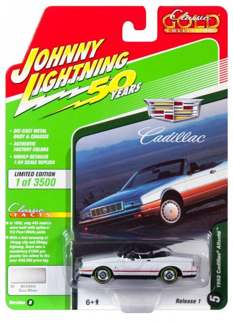 ジョニーライトニング 1/64 1992 キャデラック アランテ ホワイト アメ車ミニカー＆US雑貨の通販ショップ ノーブルホビーズ