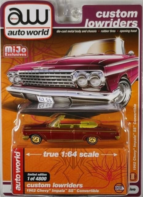 オートワールド Mijo 1/64 1962 シボレー インパラ SS コンバーチブル PK CUSTOM LOWRIDERS -ULTRA  RED- アメ車ミニカー＆US雑貨の通販ショップ ノーブルホビーズ