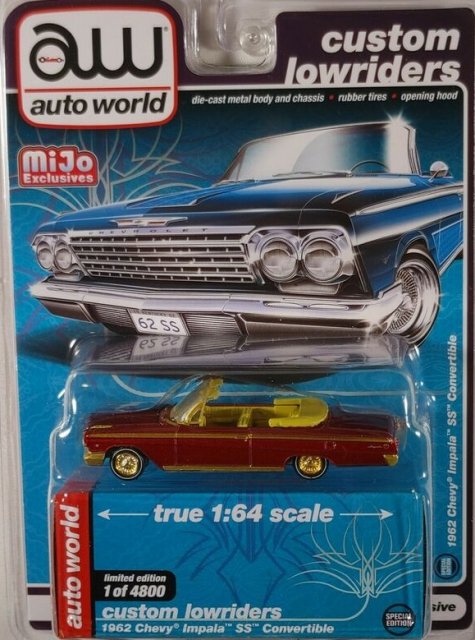 オートワールド Mijo 1/64 1962 シボレー インパラ SS コンバーチブル BL CUSTOM LOWRIDERS -ULTRA  RED- アメ車ミニカー＆US雑貨の通販ショップ ノーブルホビーズ