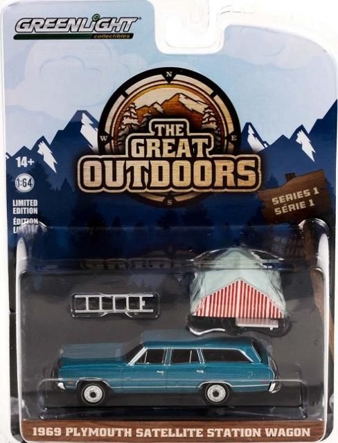 グリーンライト THE GREAT OUTDOORS 1/64 1969 プリムス サテライト ステーションワゴン  アメ車ミニカー＆US雑貨の通販ショップ ノーブルホビーズ