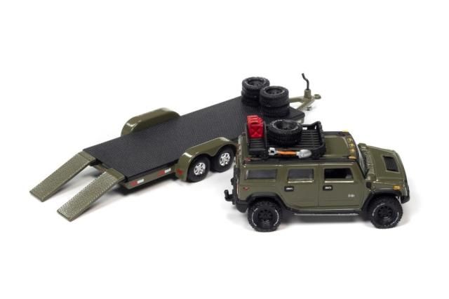 レビュー高評価アイテム特集｜ファッション通販 ジョニーライトニング 1/64 2004 ハマー H2 with オープン カー ミニカー