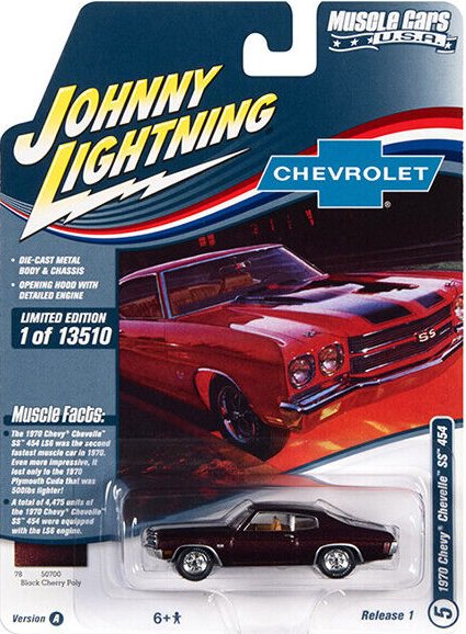 JOHNNY LIGHTNING 新品 オリジナルパッケージ付き 1/64 ジョニーライトニング シボレー シェベルSS 454 ダークレッド