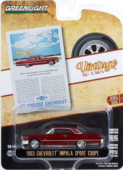 グリーンライト VINTAGE AD CARS 1/64 1963 シボレー インパラ スポーツ クーペ アメ車ミニカー＆US雑貨の通販ショップ  ノーブルホビーズ