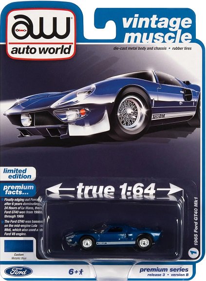 オートワールド 1/64 1965 フォード GT40 MK1 METALLIC BLUE アメ車ミニカー＆US雑貨の通販ショップ ノーブルホビーズ