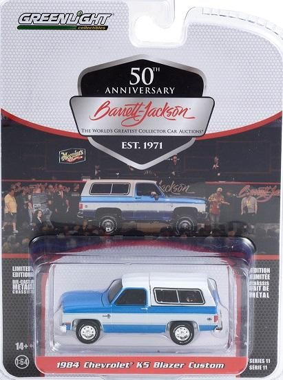 グリーンライト BARRETT-JACKSON 1/64 1984 シボレー K5 ブレイザー カスタム - ブルー ノーブルホビーズ　 アメ車ミニカー＆US雑貨の通販ショップ