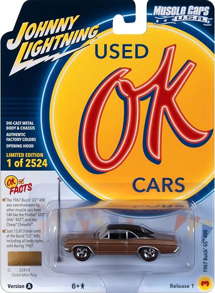 ジョニーライトニング MUSCLE CARS U.S.A. 1/64 1967 ビュイック GS - Gold Mist ノーブルホビーズ　 アメ車ミニカー＆US雑貨の通販ショップ