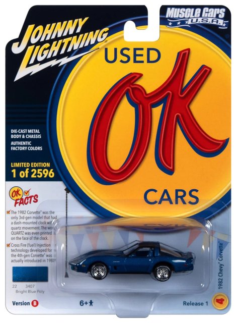 ジョニーライトニング MUSCLE CARS U.S.A. 1/64 1982 シボレー コルベット - Bright Blue ノーブルホビーズ　 アメ車ミニカー＆US雑貨の通販ショップ