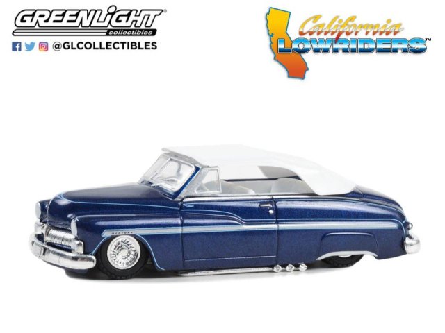 グリーンライト CALIFORNIA LOWRIDERS 1/64 1950 マーキュリー エイト チョップド トップ コンバーチブル BLUE　 ノーブルホビーズ　アメ車ミニカー＆US雑貨の通販ショップ