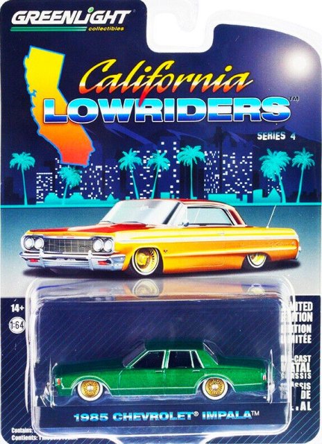 グリーンライト CALIFORNIA LOWRIDERS 1/64 1985 シボレー インパラ 
