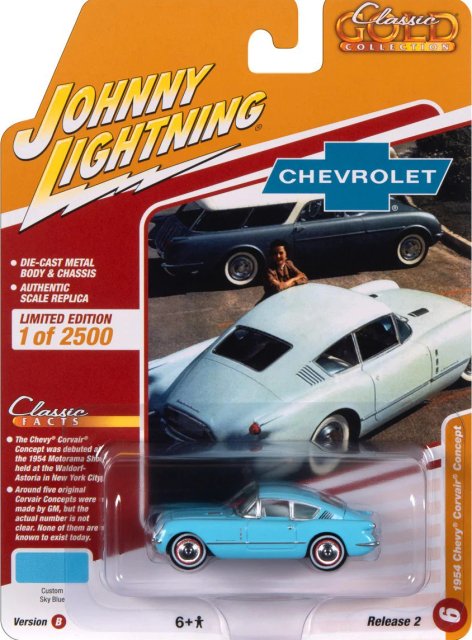 ジョニーライトニング CLASSIC GOLD 1/64 1954 シボレー コルベア コンセプト - Sky Blue　ノーブルホビーズ　 アメ車ミニカー＆US雑貨の通販ショップ
