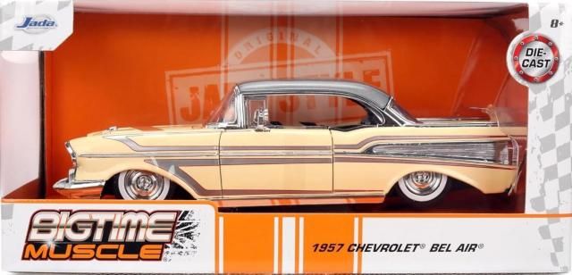 ビッグタイムマッスル - 1957 シボレーベルエア(ベージュ) ジェイダトイズ BIG TIME MUSCLE 1/24 1957 シボレー ベルエア