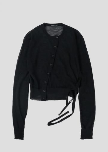  ɥ᥹ơ L25S-ANN-CA15P"ZOFIA ASYMMETRIC CLOUSURE CARDIGAN" BLACK