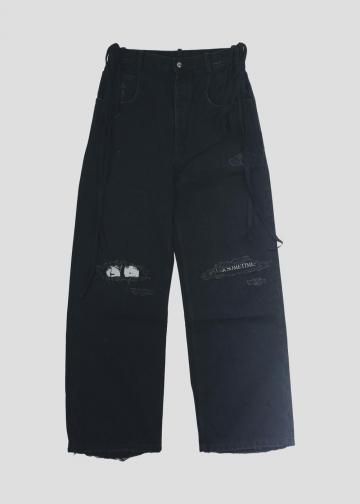  ɥ᥹ơ L25S-ANN-JN04M"POLLY 5POCKETS HIGH COMFORT JEANS" BLACK