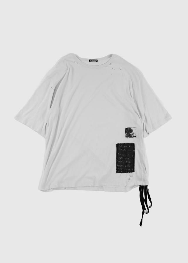 ANN DEMEULEMEESTER レイヤードカシュクールカットソー アン ドゥムルメステール | パッチデザイン Tシャツ - 16AOUT