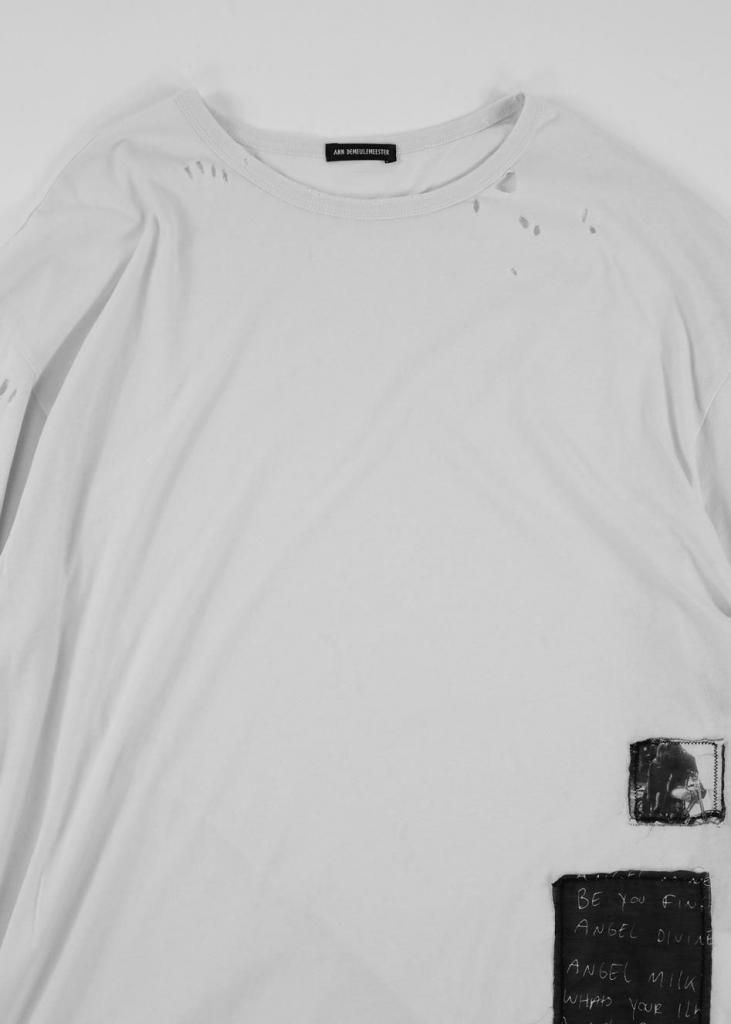 ANN DEMEULEMEESTER レイヤードカシュクールカットソー アン ドゥムルメステール | パッチデザイン Tシャツ - 16AOUT