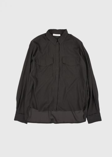 <img class='new_mark_img1' src='https://img.shop-pro.jp/img/new/icons8.gif' style='border:none;display:inline;margin:0px;padding:0px;width:auto;' />ꥹƥ󥻥 ɥ Υ L25A-KRS-SH06 "Silk Satin Cargo Shirt"MULCH