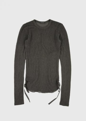 アン・ドゥムルメステール アシンメトリー長袖Tシャツ 黒・白・グレー ANN DEMEULEMEESTER - 16AOUT COMPLEX 南青山・表参道セレクト