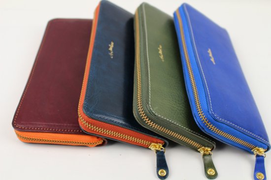 イタリアンレザーを使用したおしゃれな長財布,ラウンドファスナー長財布,大人の財布,高級感ある紳士のラウンドファスナー長財布, Arihiro　 Pelle　Design