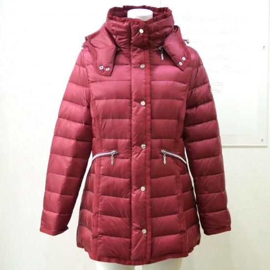 フード付きパイピングショートダウンコート - curastyle