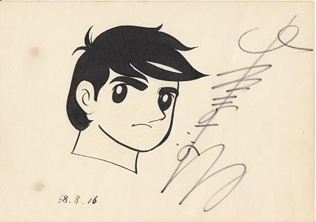 山本まさはる 直筆イラストサイン 原画 漫画古書店 こくぶ書房