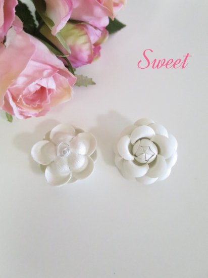 資材】レザーカメリア(ホワイト) 花径約30mm - セレクトSHOP Sweet