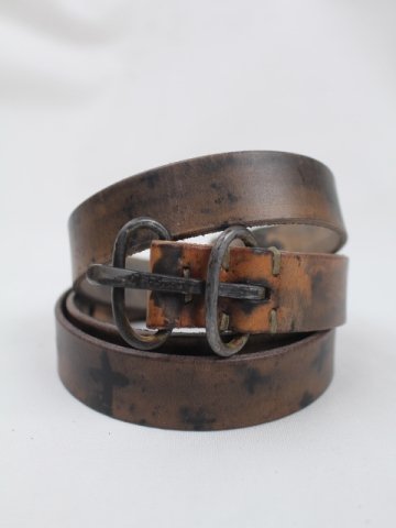 double oval iron buckle med belt