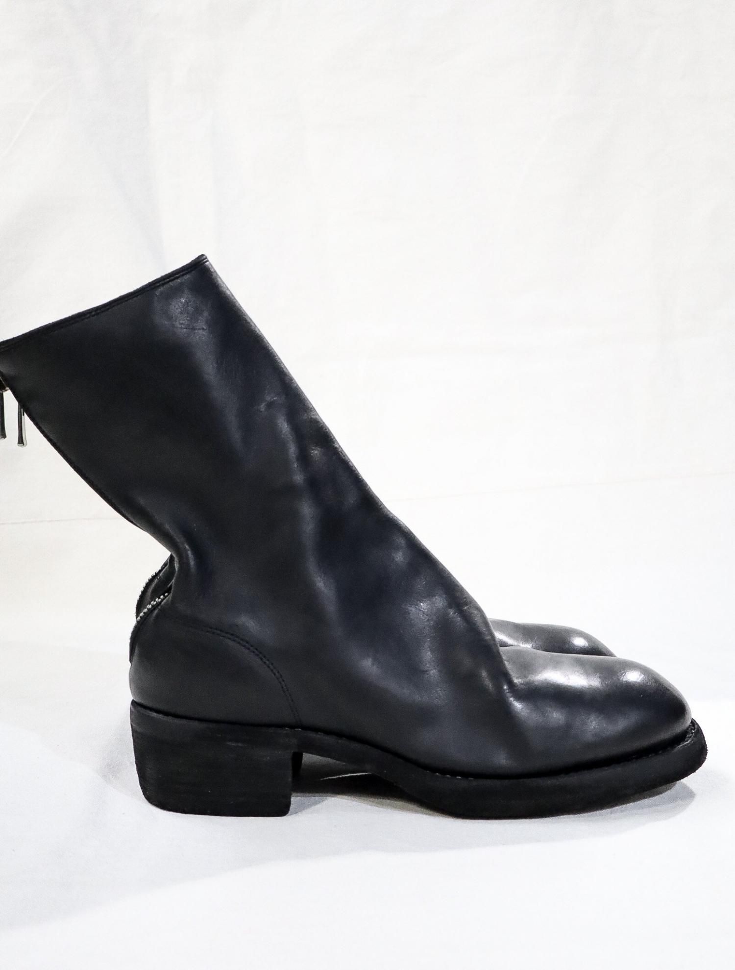 BACK ZIP MID BOOTS THICK SOLE 