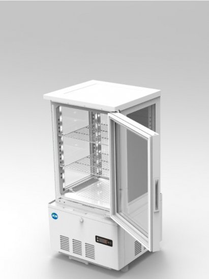 業務用 JCM 4面ガラス冷蔵ショーケース タテ型冷蔵庫 片面扉 LED照明