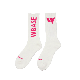 W-BASE x 430 SOCKS WHITE/NEON PINK