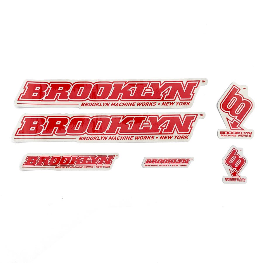 BROOKLYN MACHINE WORKS - STICKER SET - RED - WHITE - W-BASE | BMXやピストを
