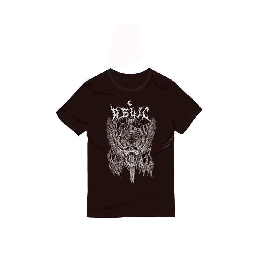 *RELIC - PIERCED T-SHIRT - BLACK/GREY