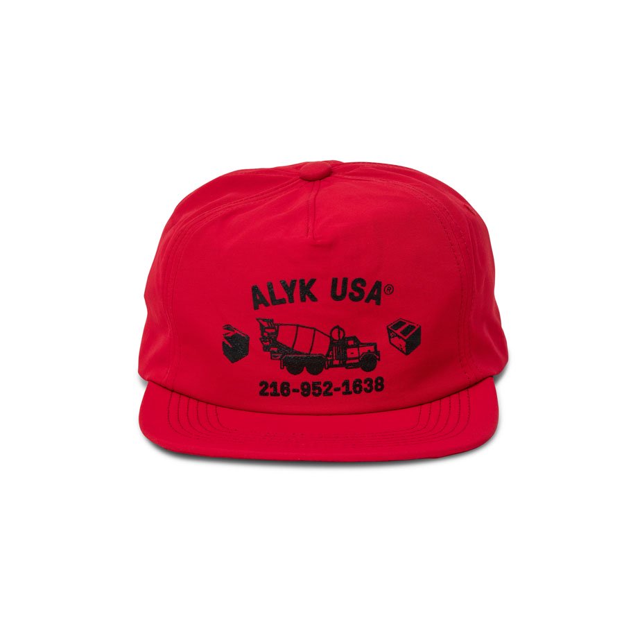 ALYK – Brick by Brick 5 Panel Nylon Hat – Red/Black