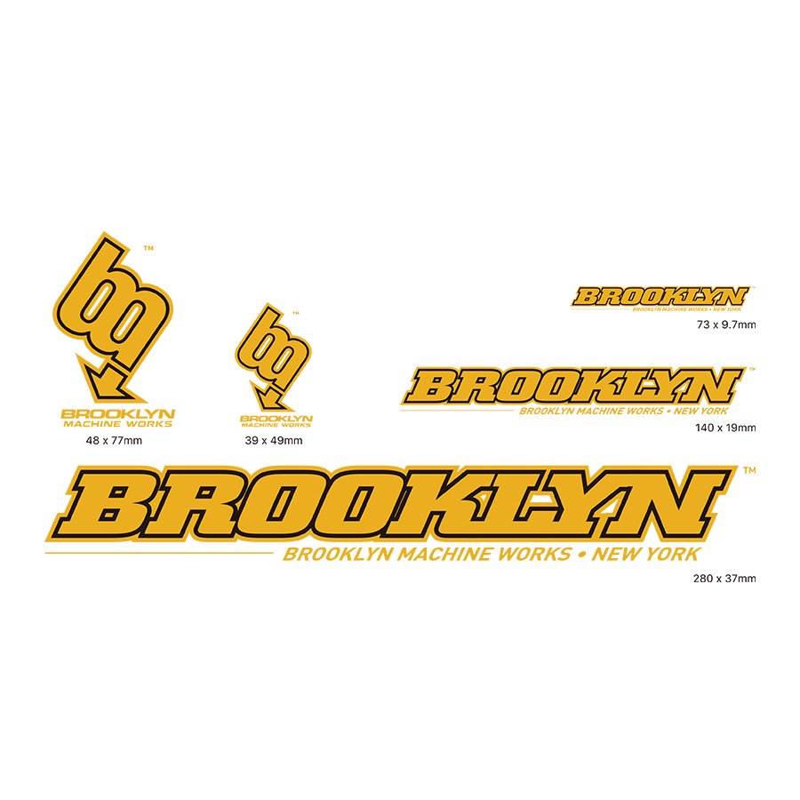 BROOKLYN MACHINE WORKS - STICKER SET- YELLOW / BLACK - W-BASE |  BMXやピストを扱う渋谷の自転車店（通販可）