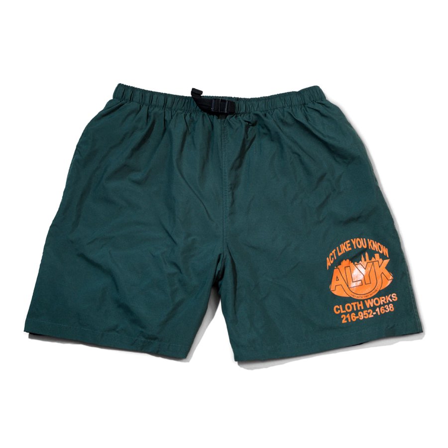 ACT LIKE YOU KNOW - STREET CLOTH MICROFIBER SHORTS - ORANGE/FOREST GREEN