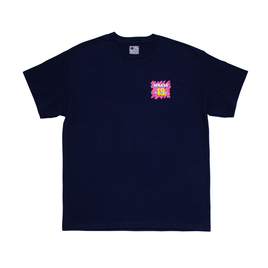 W-BASE - 19TH ANNIVERSARY TEE - NAVY - W-BASE | BMXやピストを扱う渋谷の自転車店（通販可）