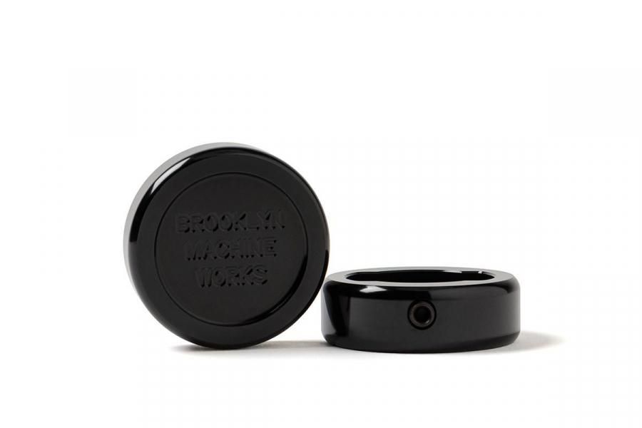 BROOKLYN MACHINE WORKS - BAR END - BLACKNEW LOGO