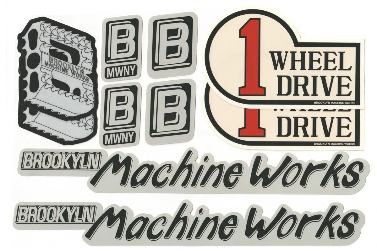BROOKLYN MACHINE WORKS - FRAME STICKER PACK - GREY